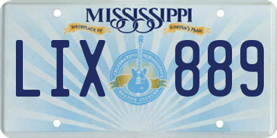 MS license plate LIX889