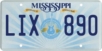 MS license plate LIX890