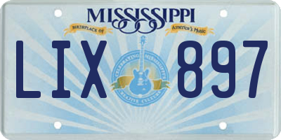 MS license plate LIX897