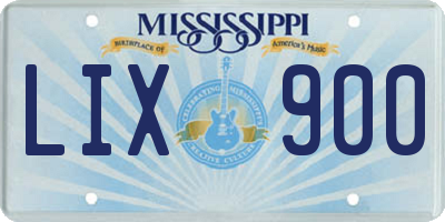 MS license plate LIX900