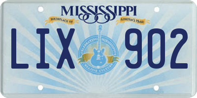 MS license plate LIX902