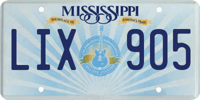 MS license plate LIX905