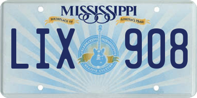 MS license plate LIX908