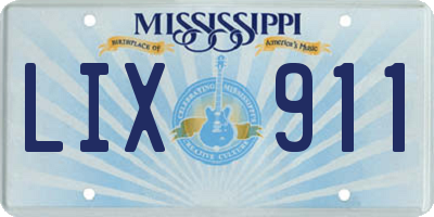 MS license plate LIX911
