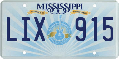 MS license plate LIX915
