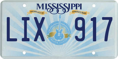 MS license plate LIX917