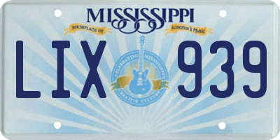 MS license plate LIX939