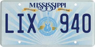 MS license plate LIX940