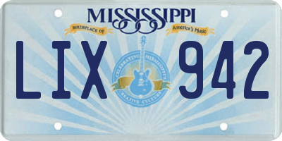 MS license plate LIX942