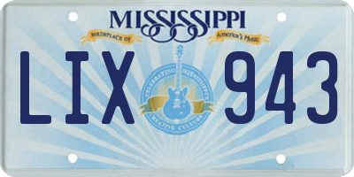 MS license plate LIX943