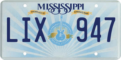 MS license plate LIX947