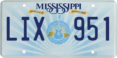 MS license plate LIX951