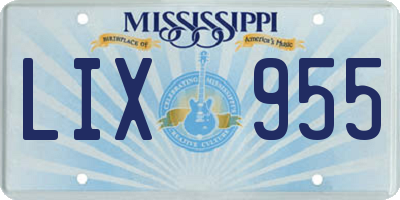 MS license plate LIX955