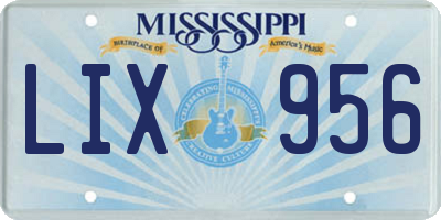 MS license plate LIX956
