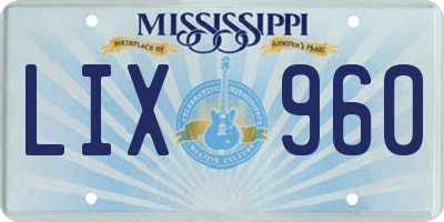 MS license plate LIX960