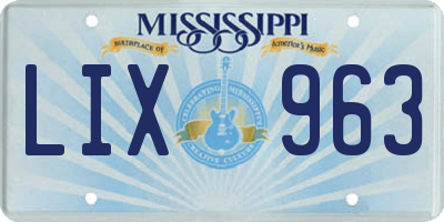 MS license plate LIX963