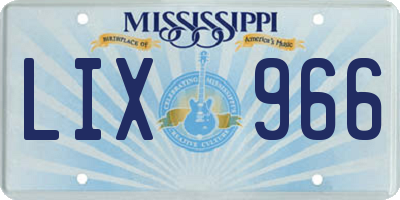 MS license plate LIX966