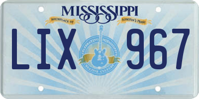 MS license plate LIX967