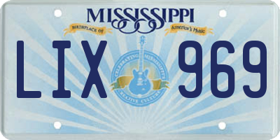 MS license plate LIX969