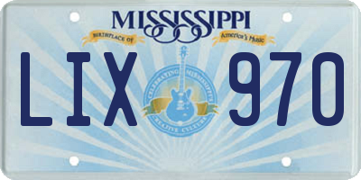 MS license plate LIX970