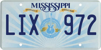 MS license plate LIX972