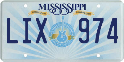 MS license plate LIX974