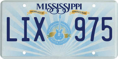 MS license plate LIX975