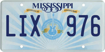 MS license plate LIX976