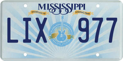 MS license plate LIX977
