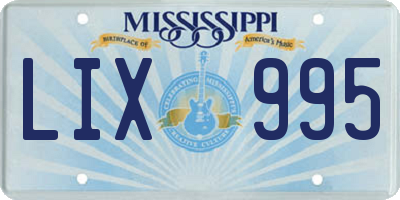 MS license plate LIX995