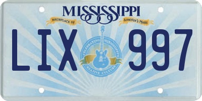 MS license plate LIX997