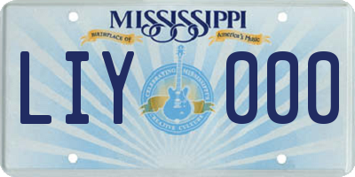 MS license plate LIY000