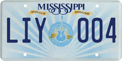 MS license plate LIY004