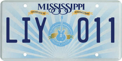 MS license plate LIY011