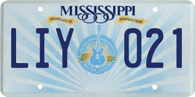 MS license plate LIY021