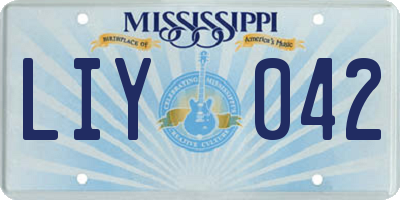 MS license plate LIY042