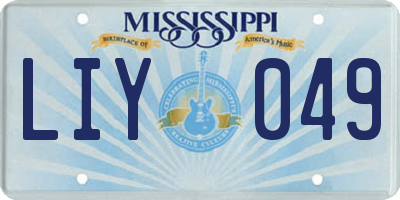MS license plate LIY049