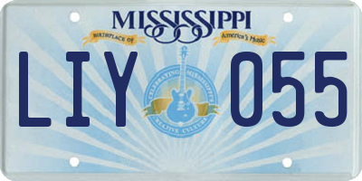MS license plate LIY055