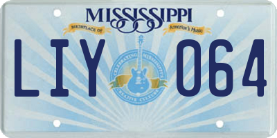 MS license plate LIY064