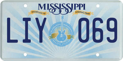 MS license plate LIY069
