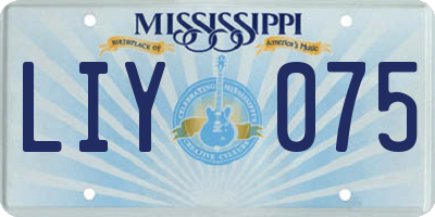 MS license plate LIY075