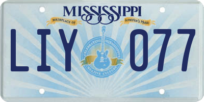 MS license plate LIY077