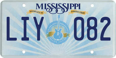 MS license plate LIY082