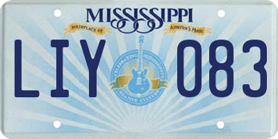 MS license plate LIY083