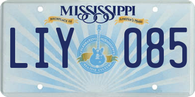 MS license plate LIY085