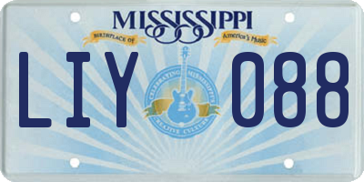 MS license plate LIY088