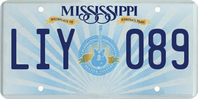 MS license plate LIY089