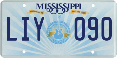 MS license plate LIY090
