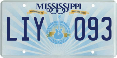 MS license plate LIY093