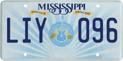 MS license plate LIY096
